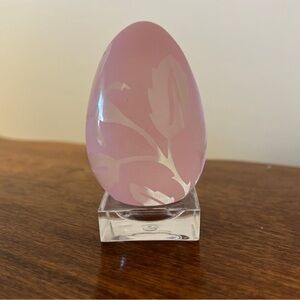 Vintage Pink Glass Egg and stand